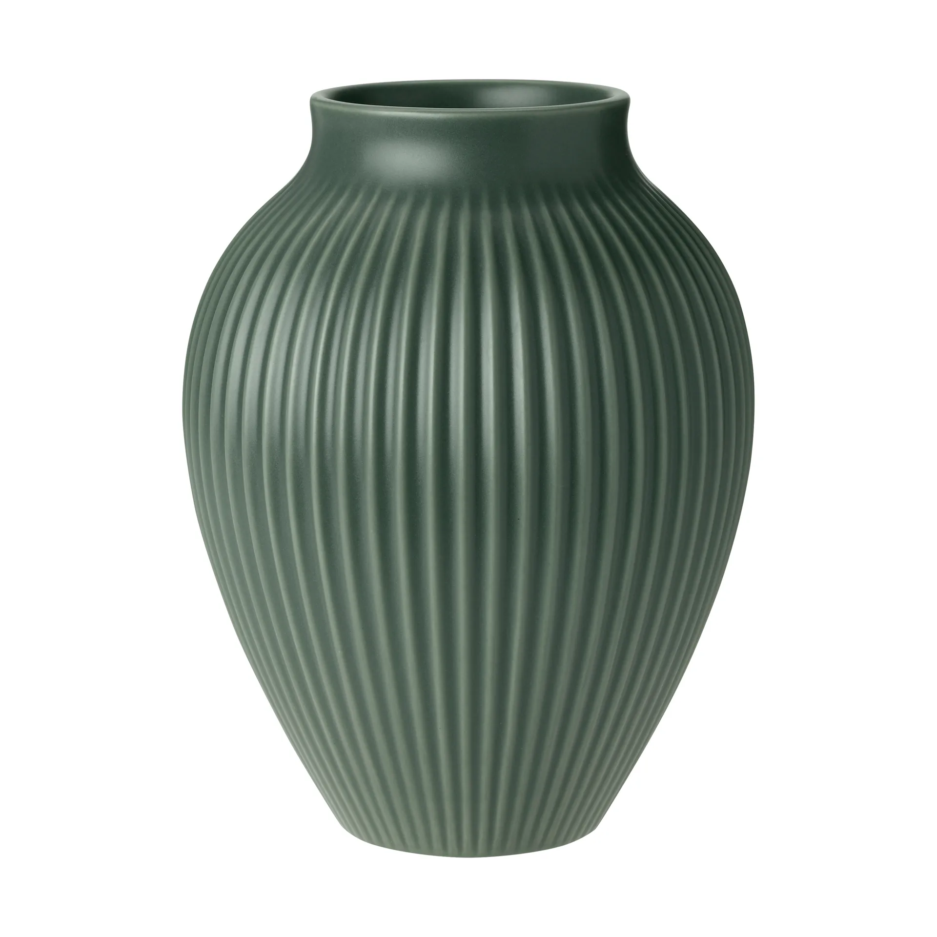 Knabstrup vase ripple matt celadon green, 20 cm Knabstrup Keramik