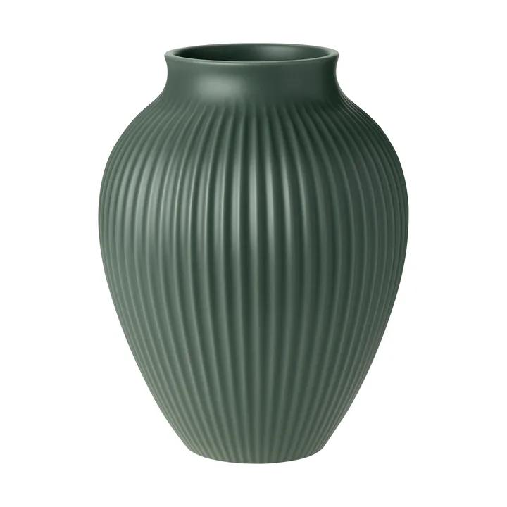 Knabstrup vase ripple matt celadon green - 27 cm - Knabstrup Keramik