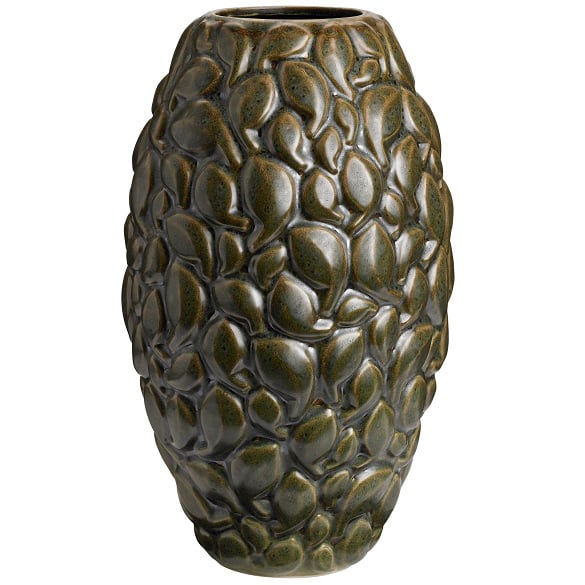 Bilde av Knabstrup Keramik Leaf vase Limited Edition 40 cm Khaki vert