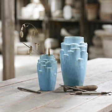 Plateau vase 17 cm - lyseblå - Knabstrup Keramik