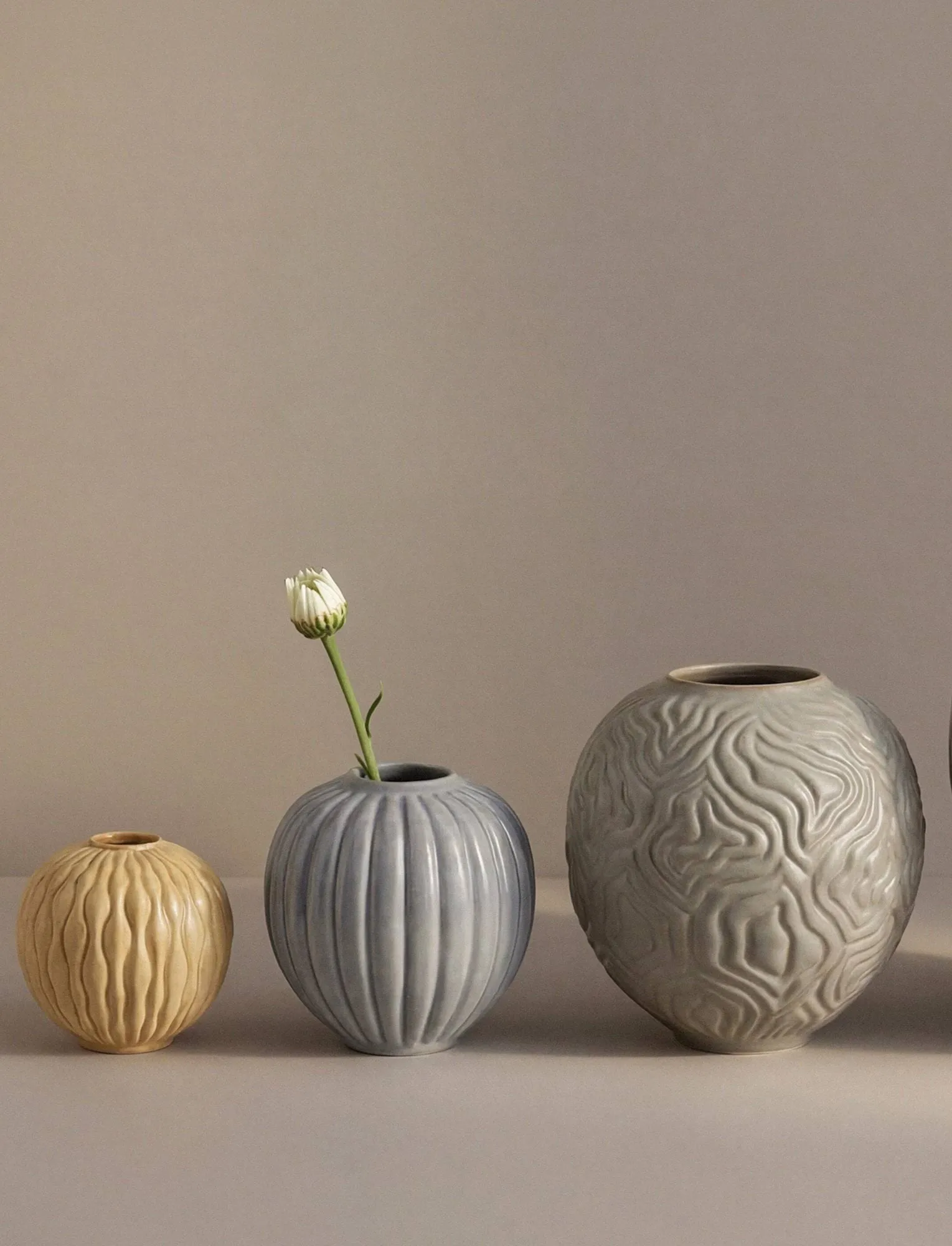 Solum vase, Ochre, 8,5 cm Knabstrup Keramik