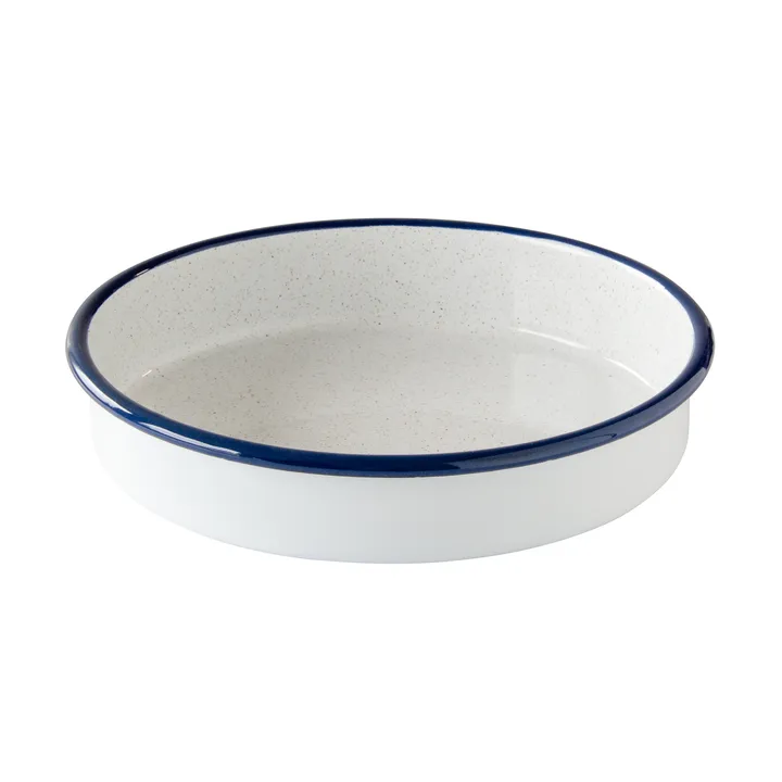 Kockums ildfast form - Kockums white-blå, rund, Ø24 cm - Kockums Jernverk