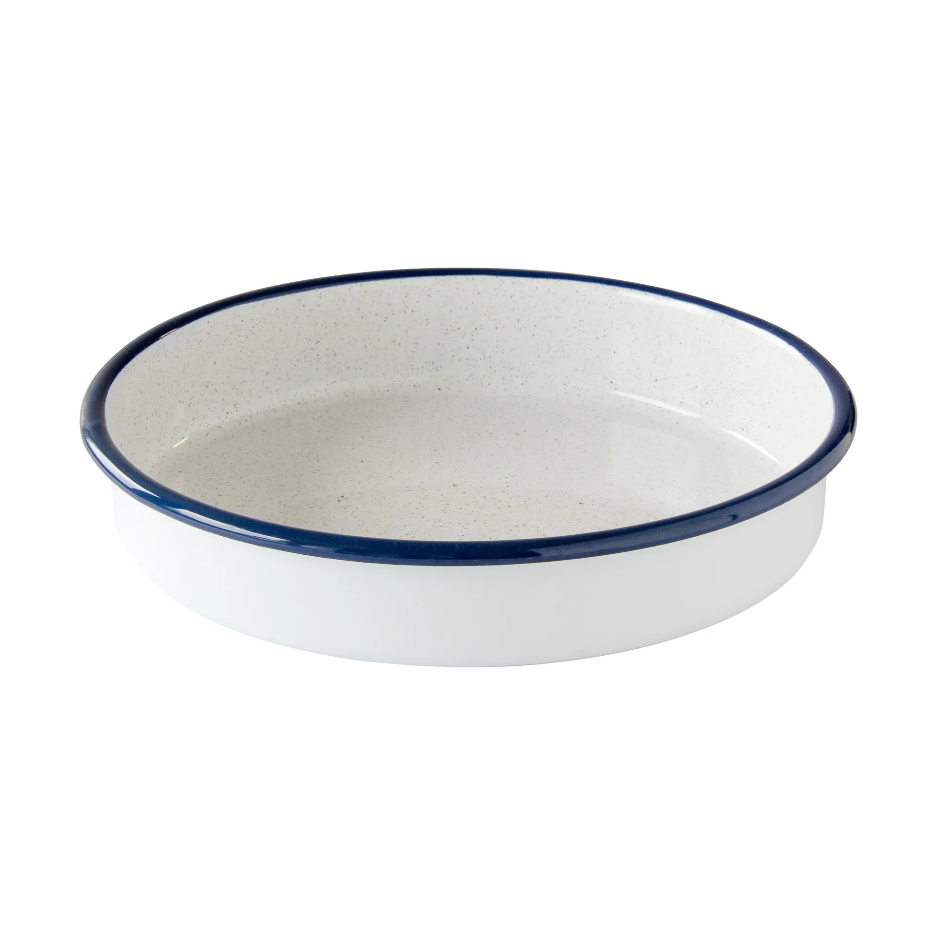 Kockums ildfast form, Kockums white-blå, rund, Ø28 cm Kockums Jernverk