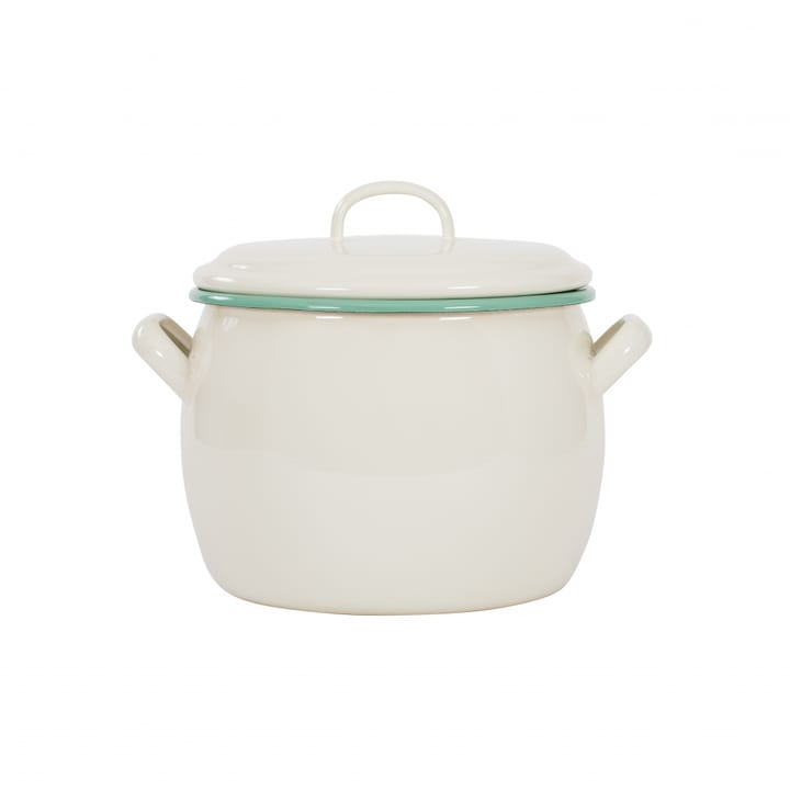 Kockums kjele med lokk 4 l - Cream Lux (beige) - Kockums Jernverk