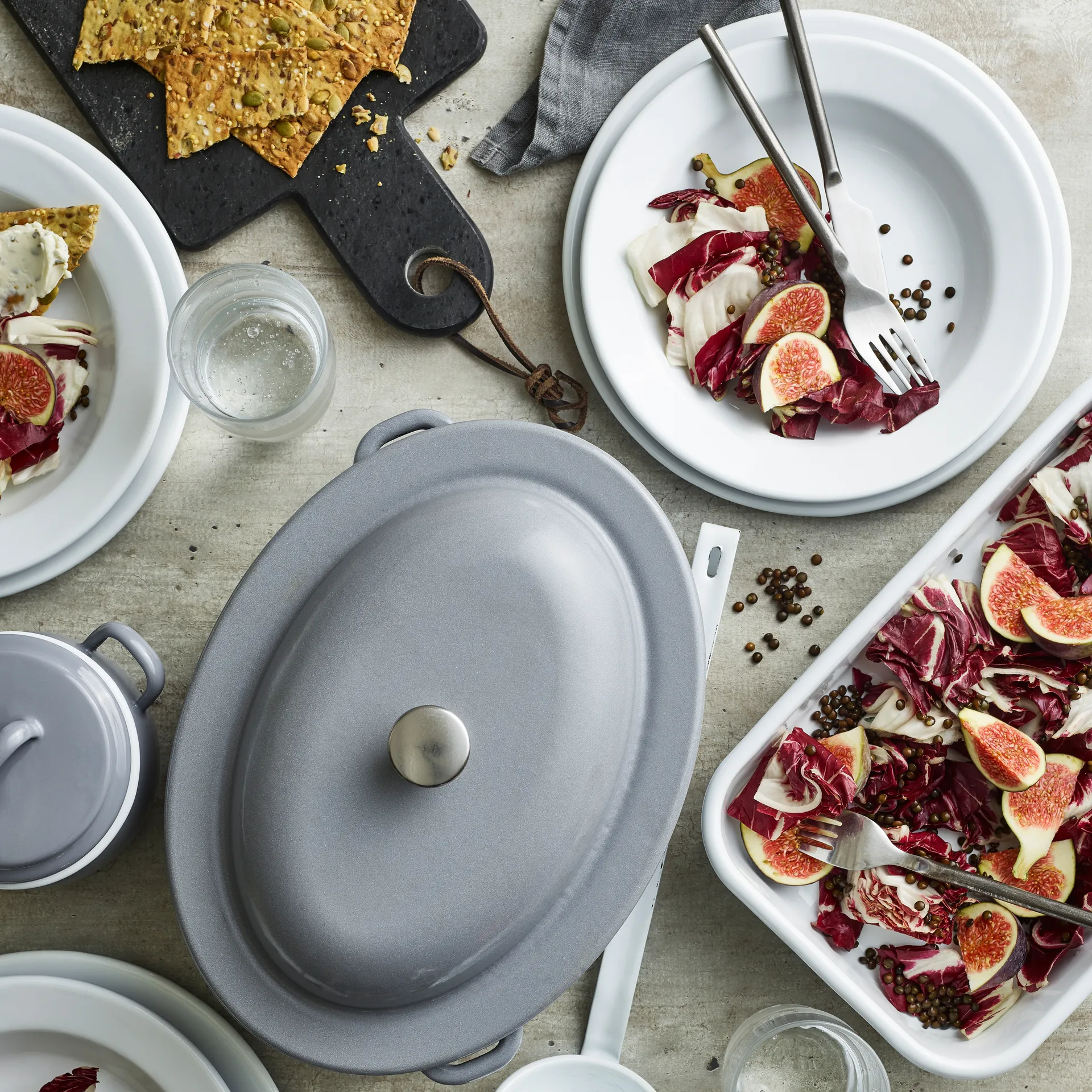 Kockums Paket dyp tallerken 22 cm 4-stk., Kockums Grey Kockums Jernverk