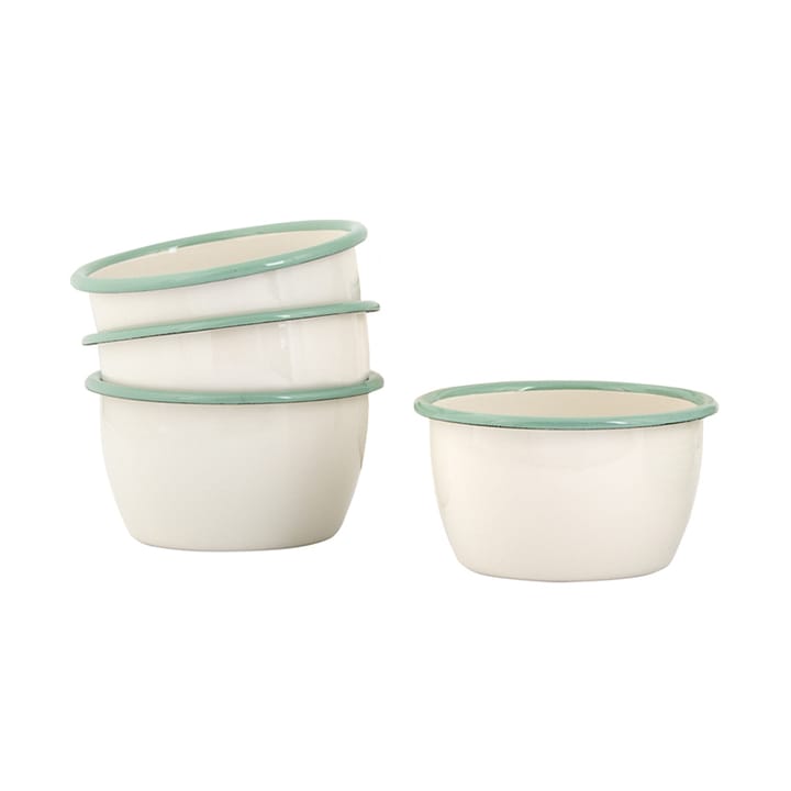 Kockums Paket emaljeskål 10 cm 4-stk. - Cream Lux - Kockums Jernverk