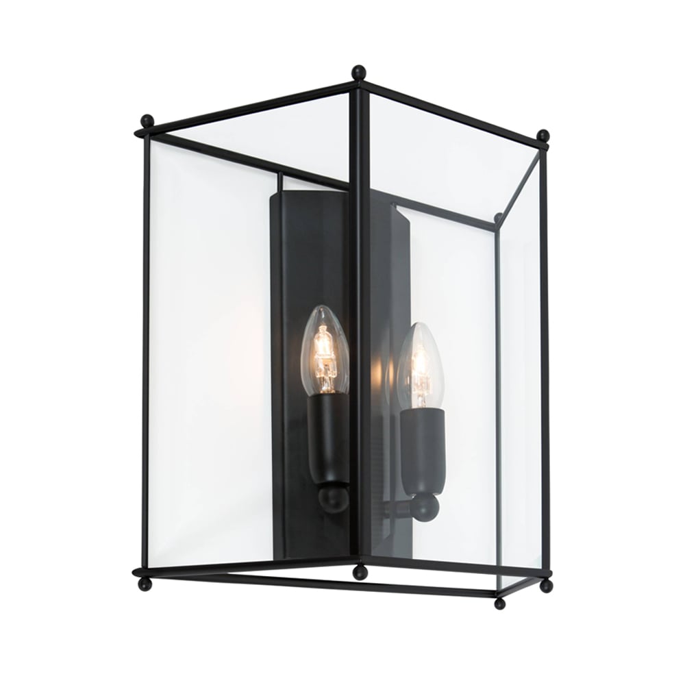 Bilde av Konsthantverk Glimminge vegglampe glass/sort