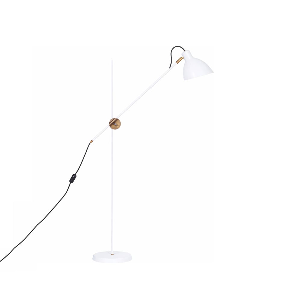 Bilde av Konsthantverk KH1 gulvlampe hvit matt ubehandlet messing
