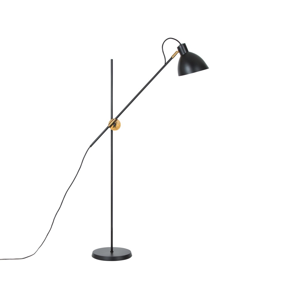 Konsthantverk KH1 gulvlampe sort matt, ubehandlet messing