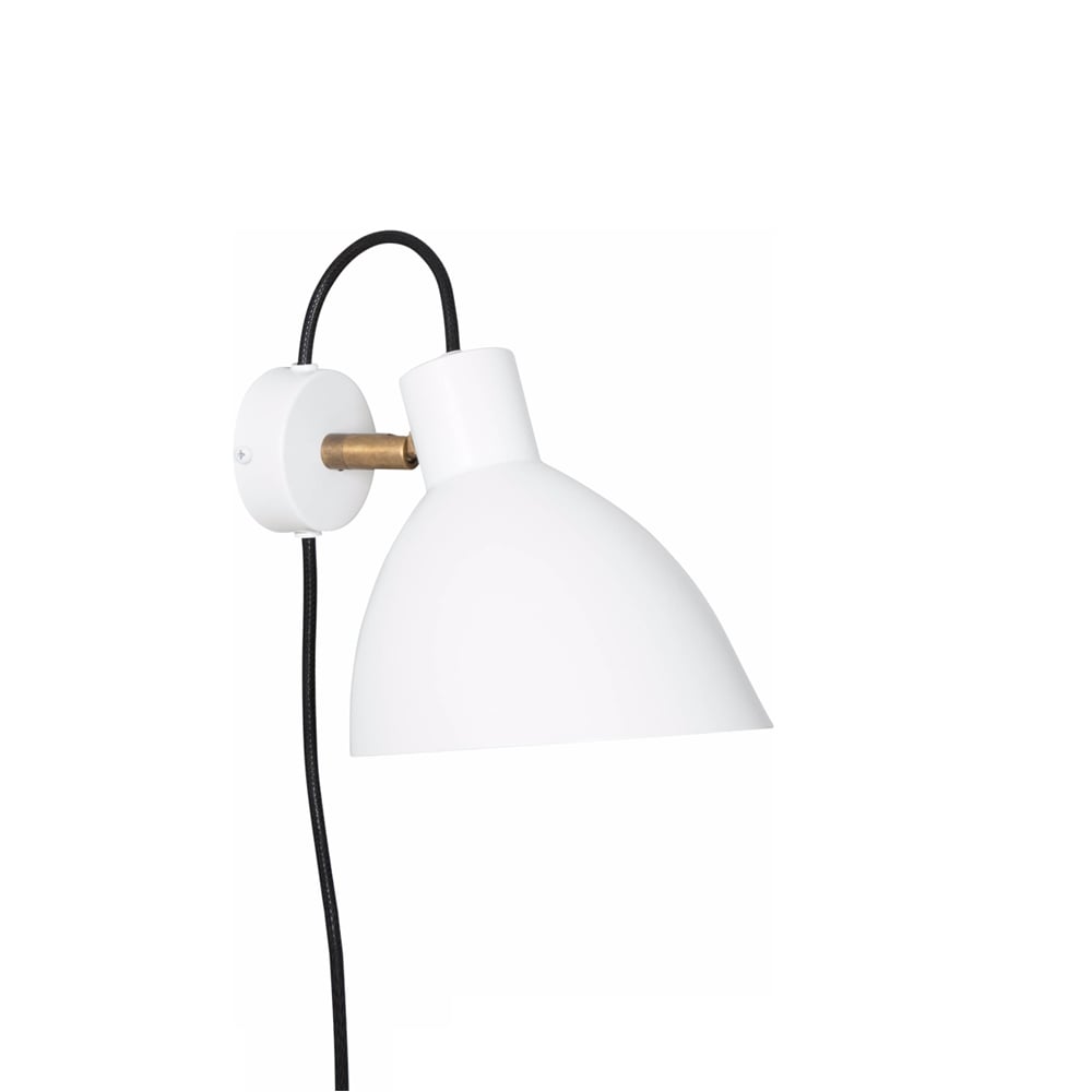 Bilde av Konsthantverk KH1 vegglampe hvit matt ubehandlet messing
