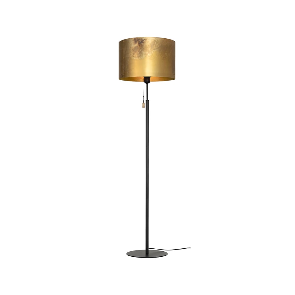 Konsthantverk Svep gulvlampe sort/ubehandlet messing ​
