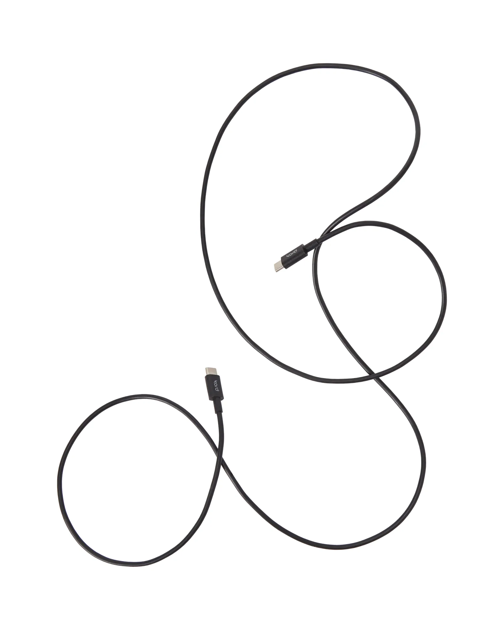 Kord USB-C til USB-C ladekabel 1,8 m, Black Kord