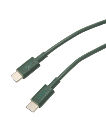 Kord USB-C til USB-C ladekabel 1,8 m - Dark Green - Kord