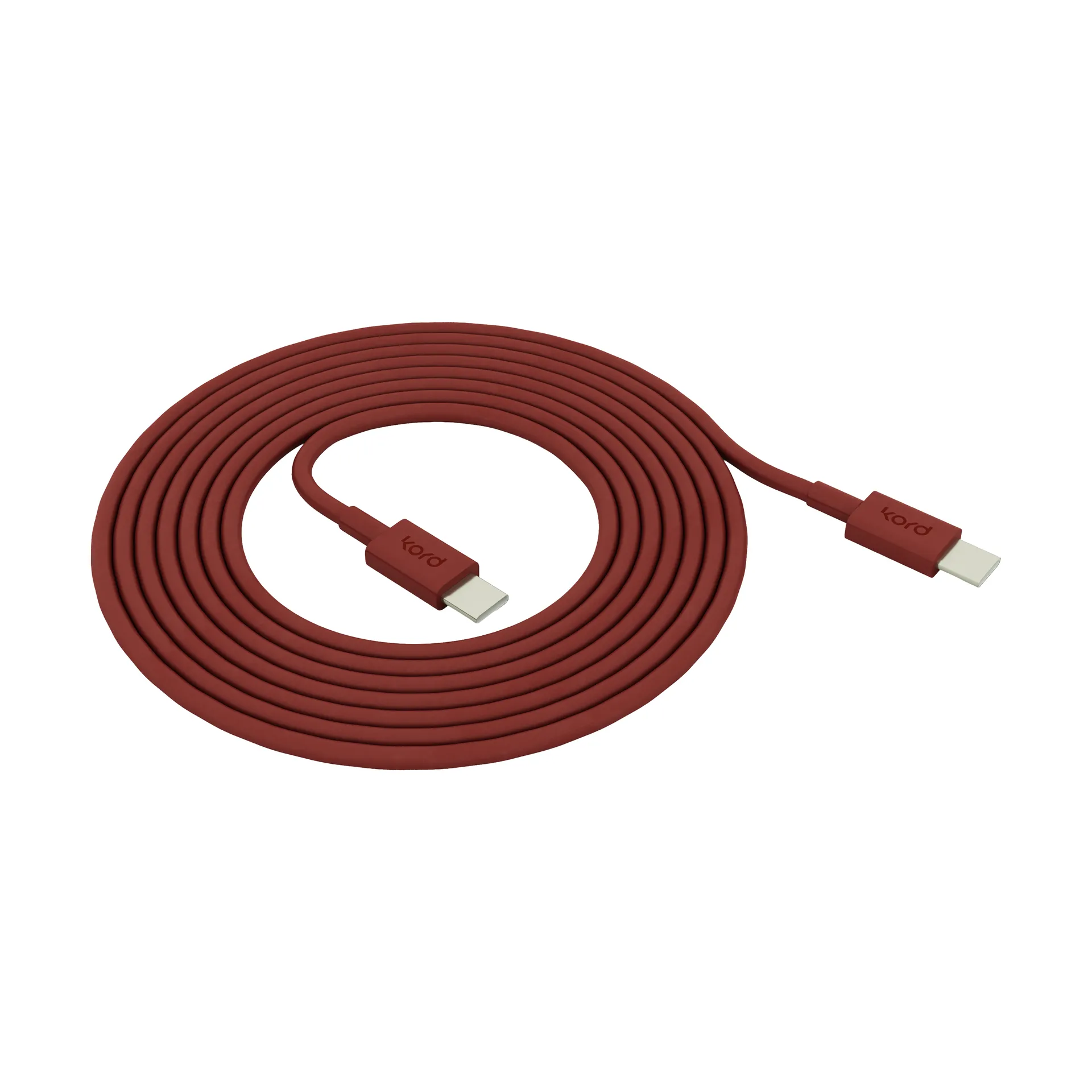Kord USB-C til USB-C ladekabel 1,8 m, Fired Brick Kord