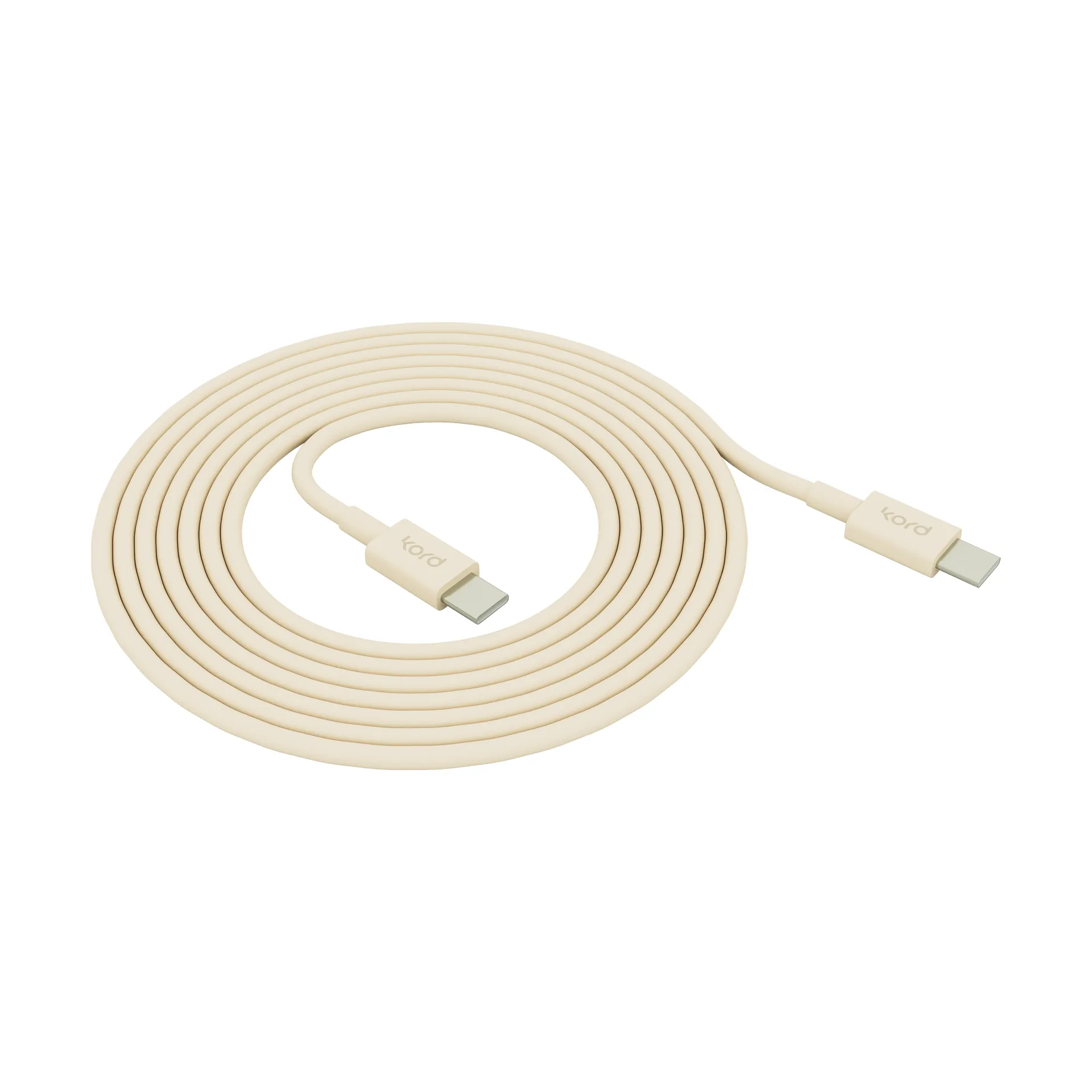 Kord USB-C til USB-C ladekabel 1,8 m, Pearled Ivory Kord