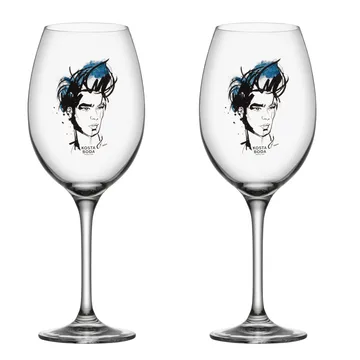 All about you vinglass 52 cl 2-stk. - Miss him (blå) - Kosta Boda
