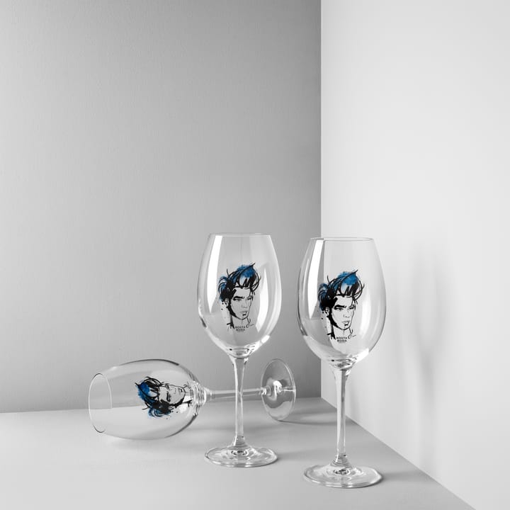 All about you vinglass 52 cl 2-stk., Miss him (blå) Kosta Boda
