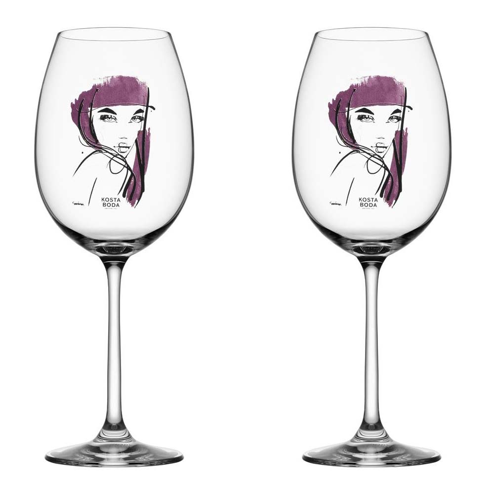 Kosta Boda All about you vinglass 52 cl 2-stk. purpurrd
