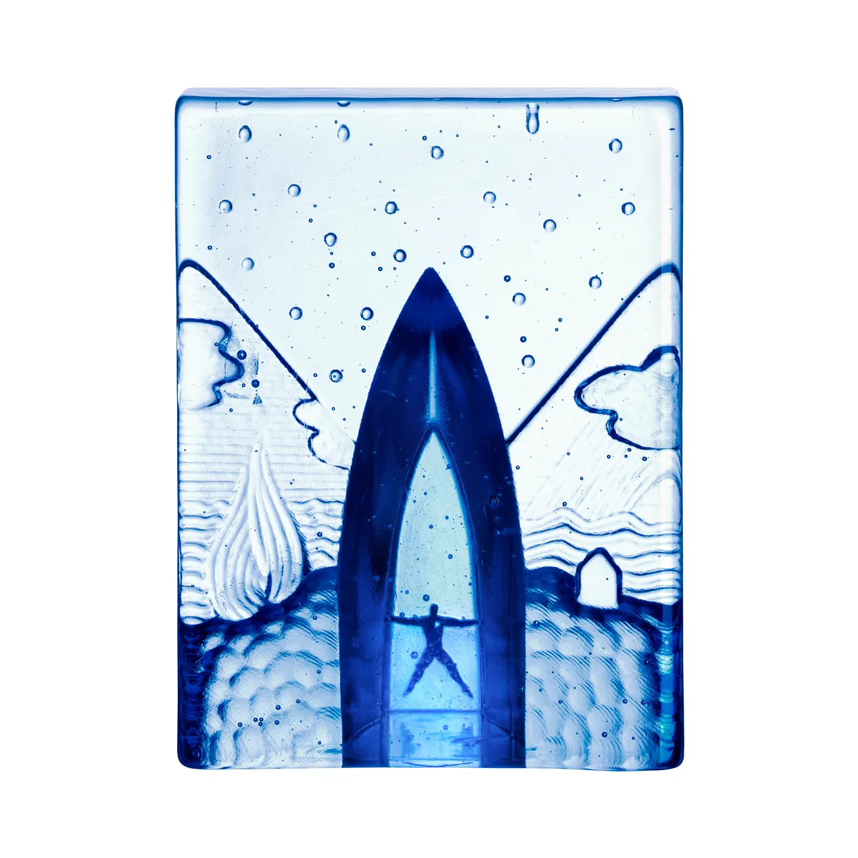 Kosta Boda Blues skulptur Four Elements | Skandinavisk Design | Kunstglass | Blå