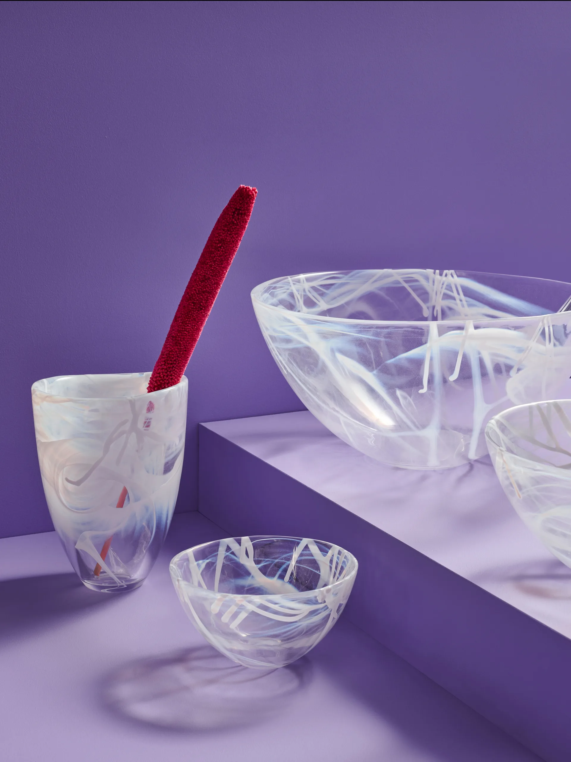 Contrast vase 200 mm, Hvit-hvit Kosta Boda