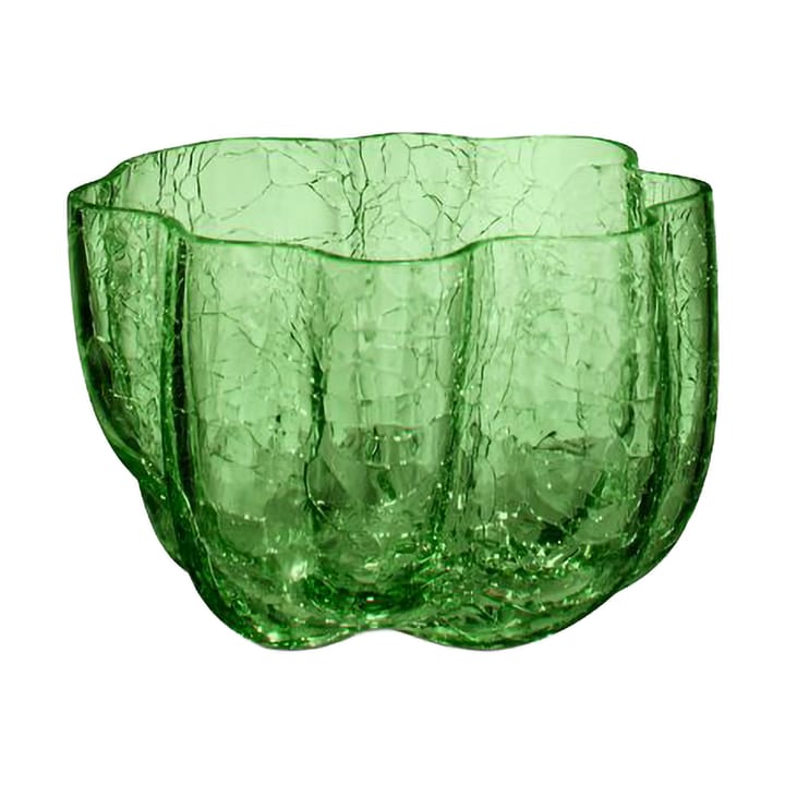 Crackle lyslykt 5,8 cm - Mørkegrønn - Kosta Boda