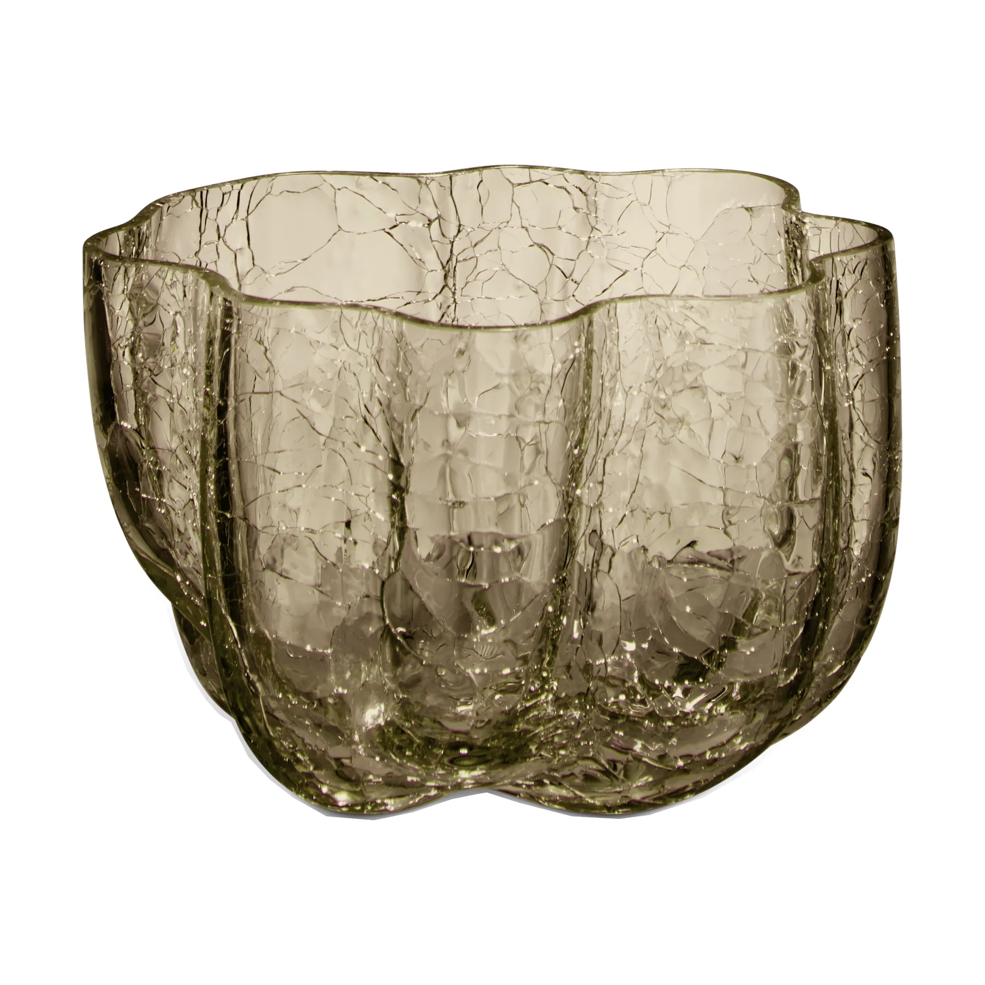 Crackle lyslykt 5,8 cm, Taupe Kosta Boda