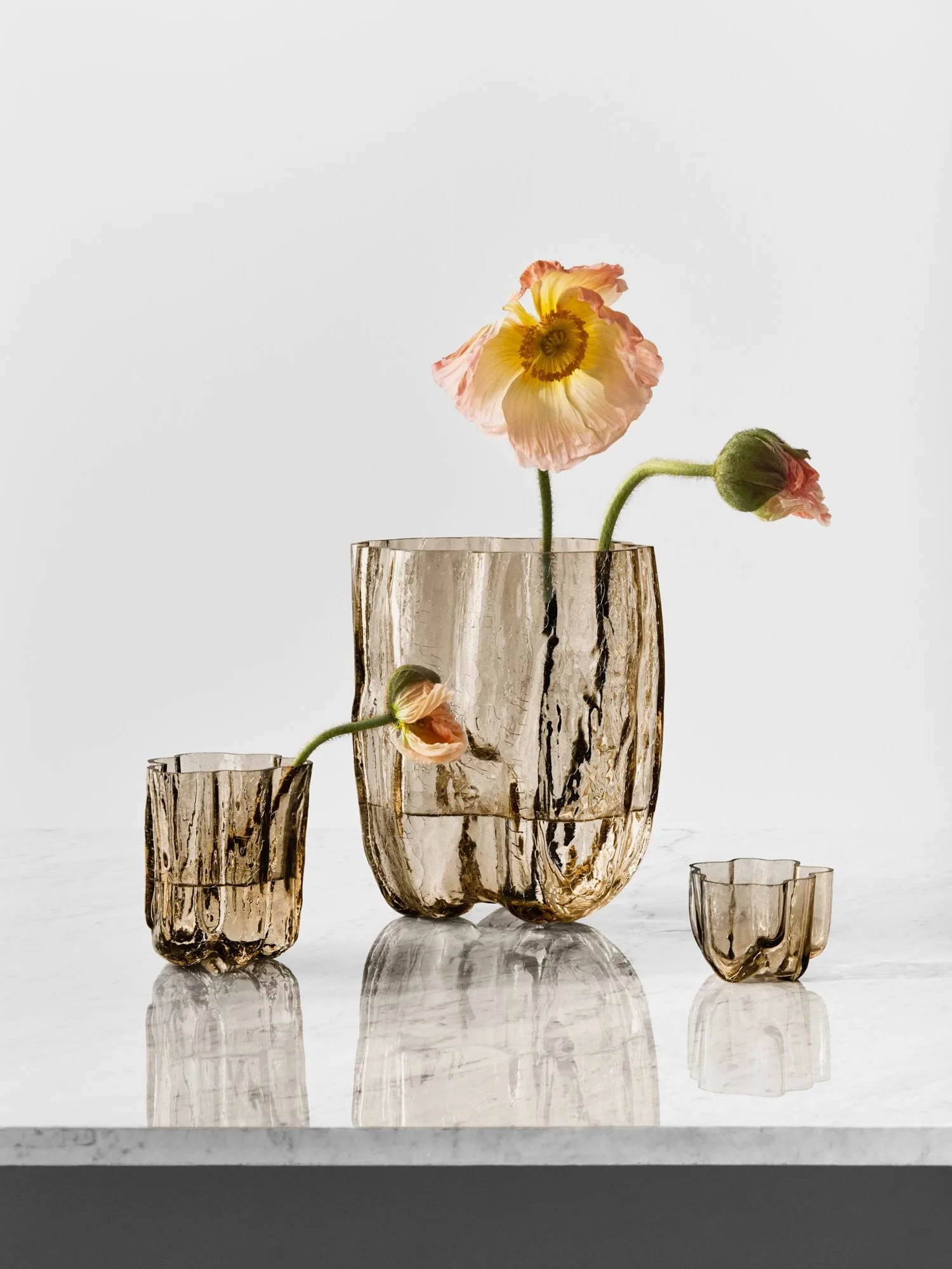 Crackle vase 27 cmm, Taupe Kosta Boda