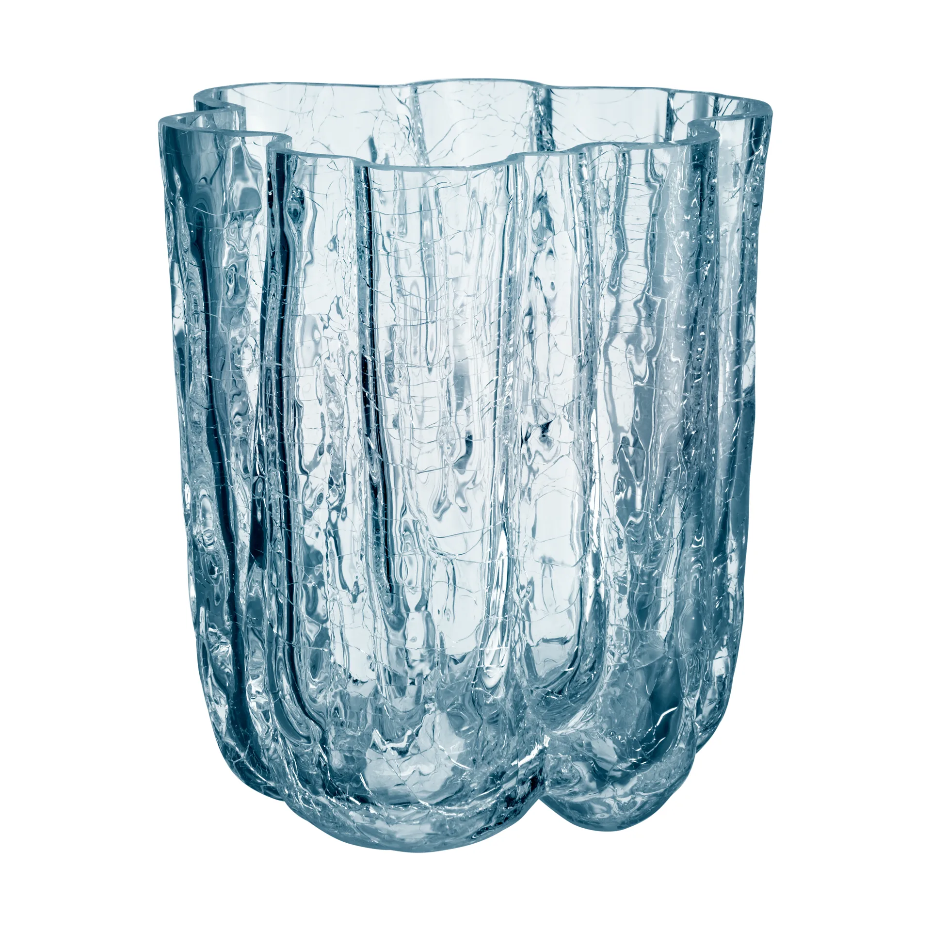 Crackle vase sirkulær 12,1 cm, Klar Kosta Boda