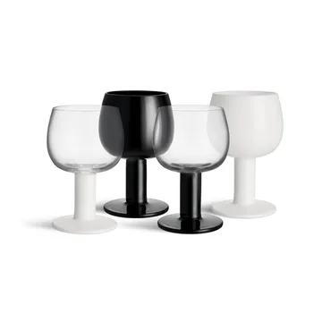 Fars glass - Hvit-svart, 4-pakning - Kosta Boda