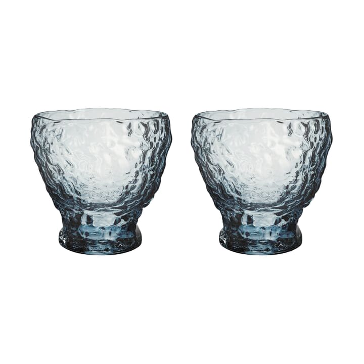 Moss tumbler glass sirkulær 33 cl 2-pk - Blå - Kosta Boda