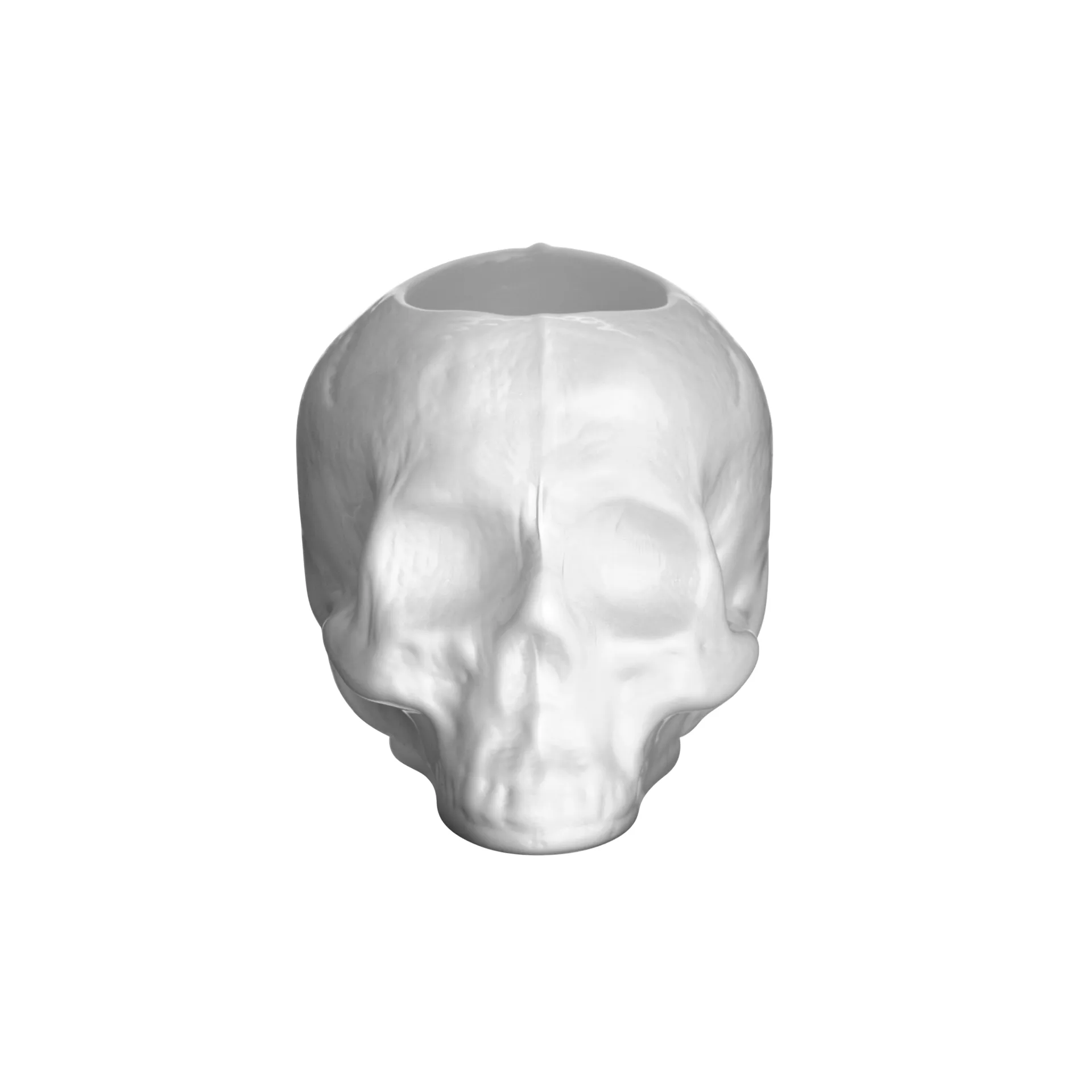 Skull Telysholder 8,5 cm, Hvit Kosta Boda