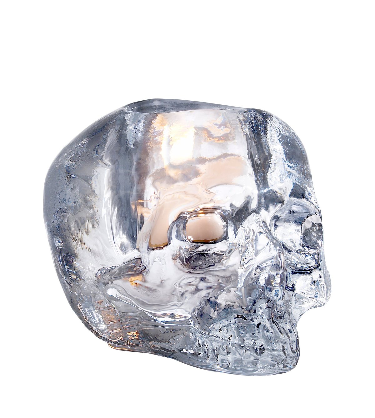 Kosta Boda Skull Telysholder 8,5 cm klart glass