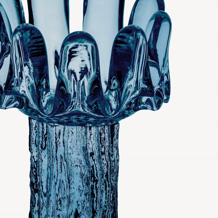 Solros lyslykt sirkulært glass 18 cm, Blå Kosta Boda