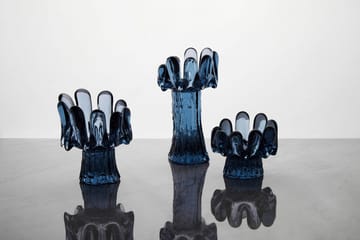 Solros lyslykt sirkulært glass 9,2 cm - Blå - Kosta Boda