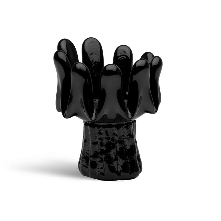 Solros lyslykter 11,5 cm, Svart Kosta Boda