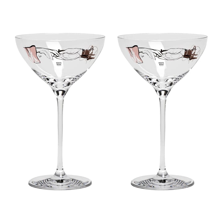 You and me together champagnecoupe 32 cl 2-pakning - Clear/Multi - Kosta Boda