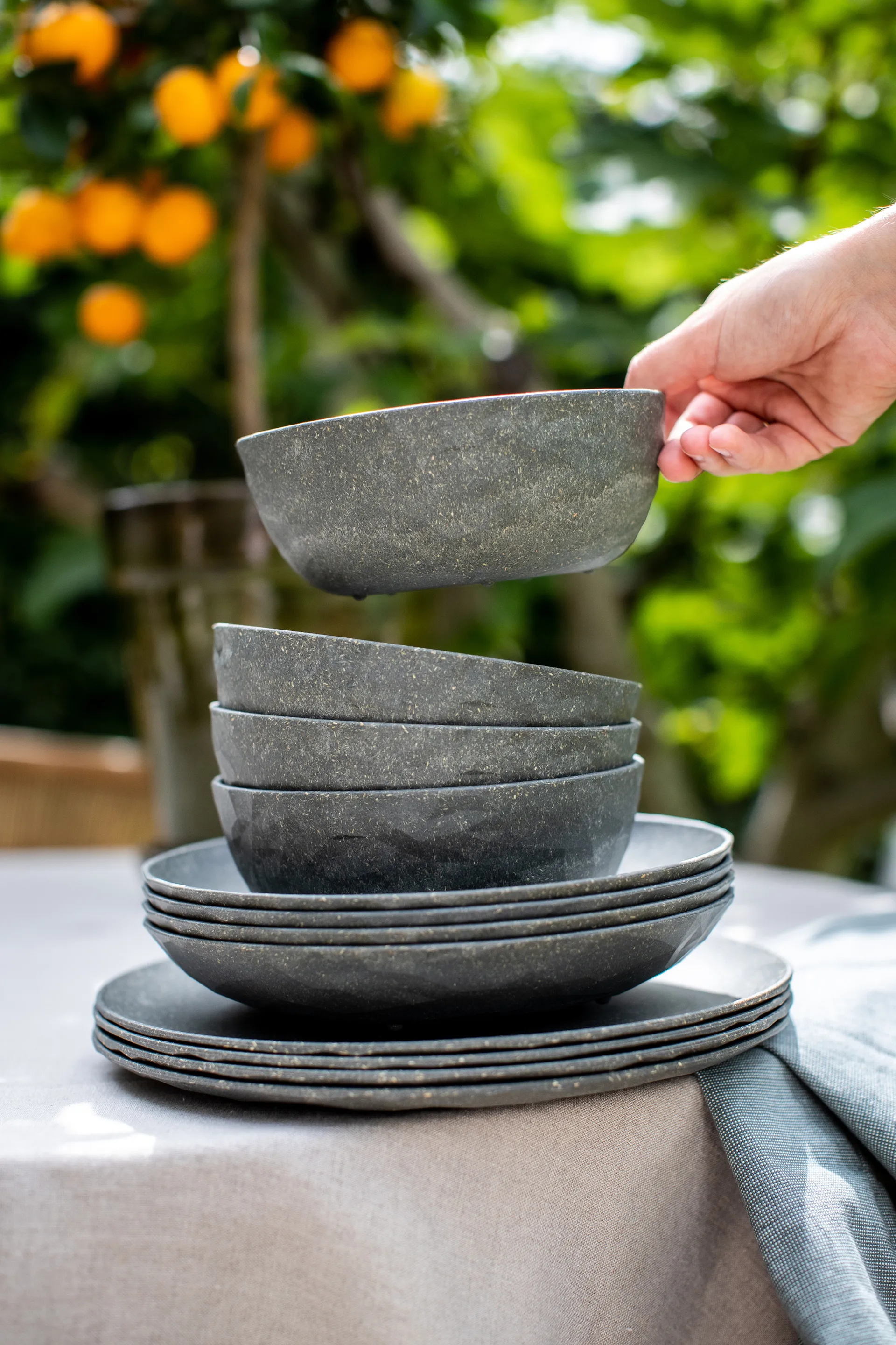 Club bolle Ø16,2 cm 4-pakning biocirkulær termoplast, Nature ash grey Koziol