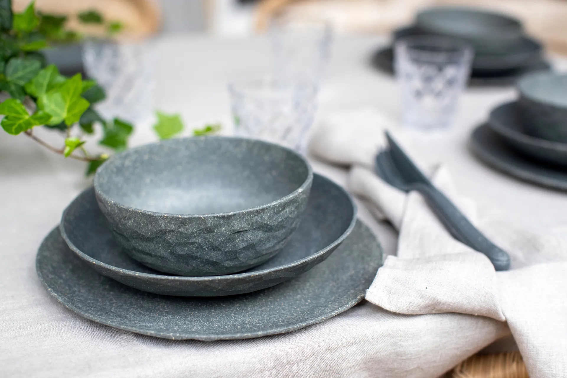 Club bolle Ø16,2 cm 4-pakning biocirkulær termoplast, Nature ash grey Koziol