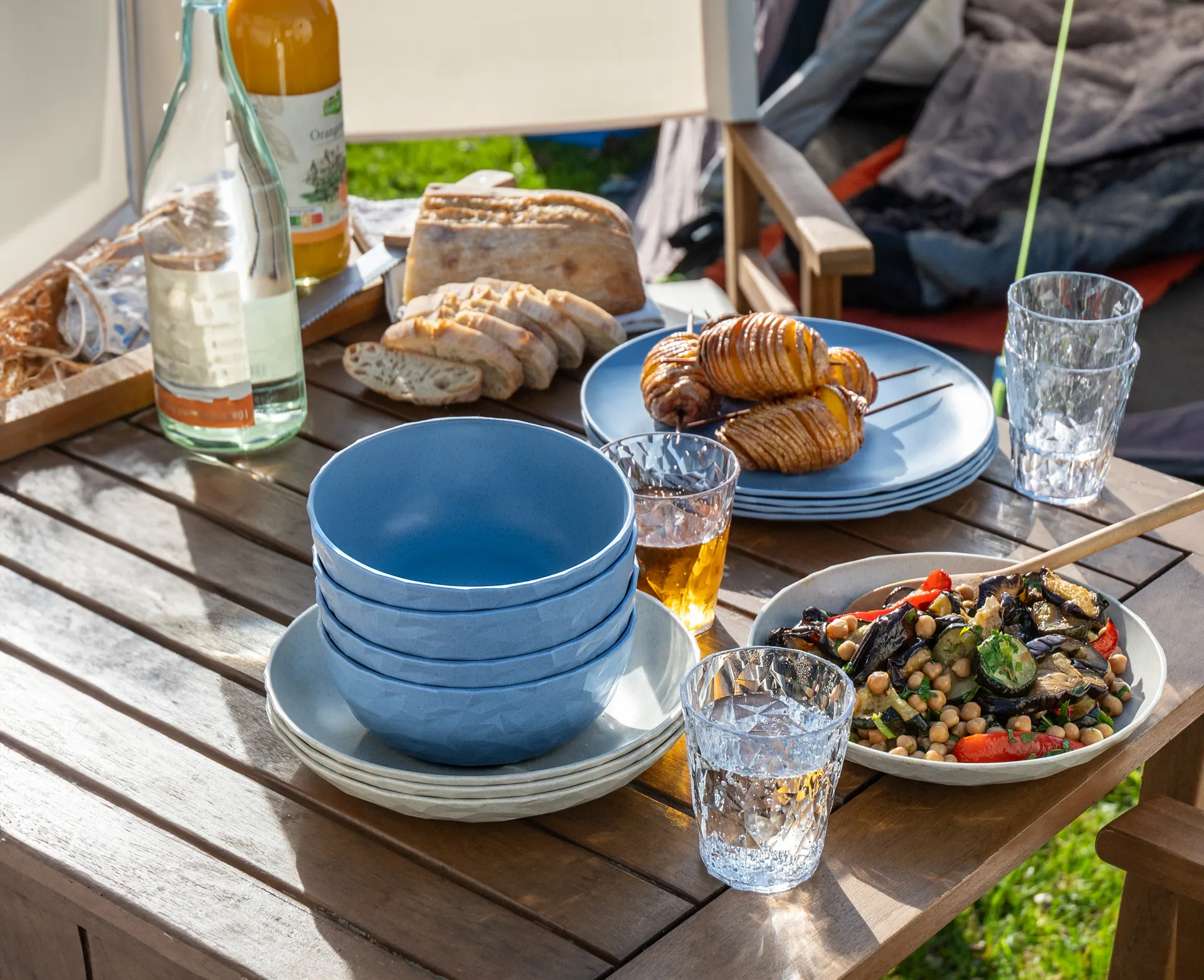 Club bolle Ø16,2 cm 4-pakning biocirkulær termoplast, Nature flower blue Koziol