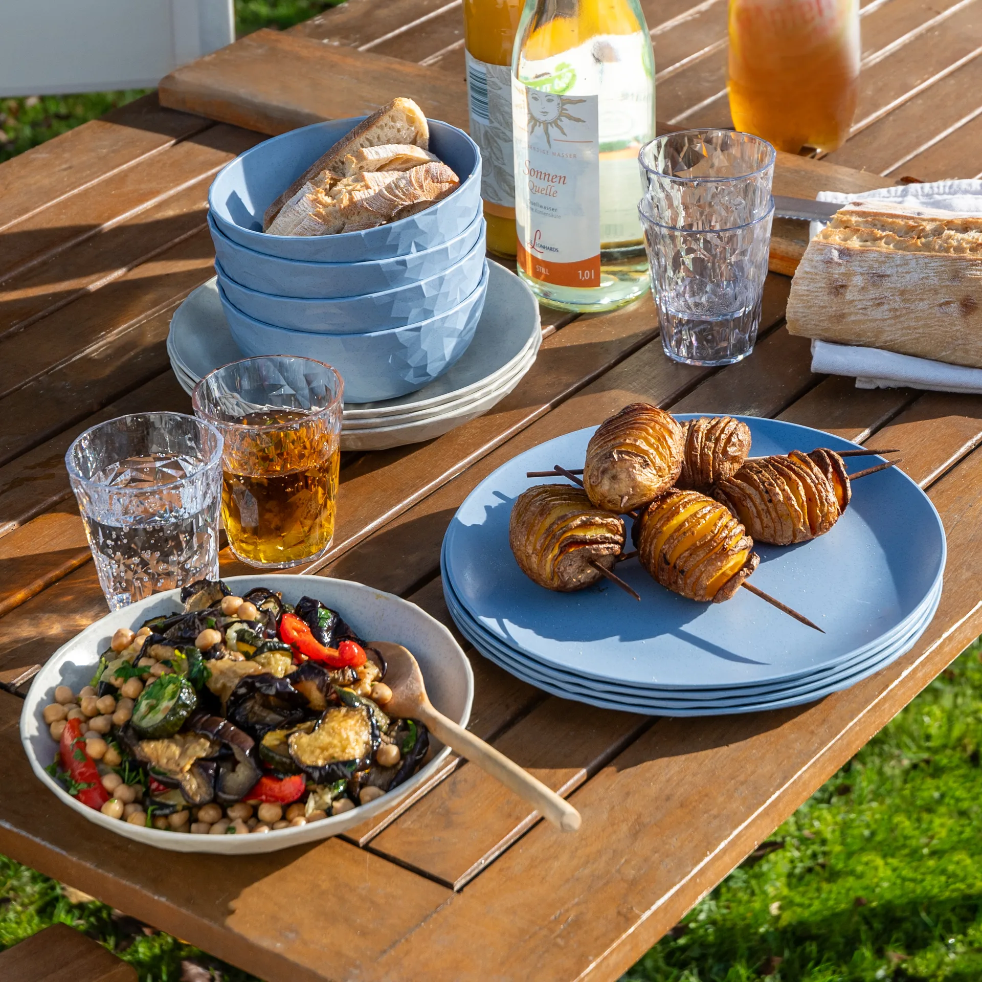 Club bolle Ø16,2 cm 4-pakning biocirkulær termoplast, Nature flower blue Koziol