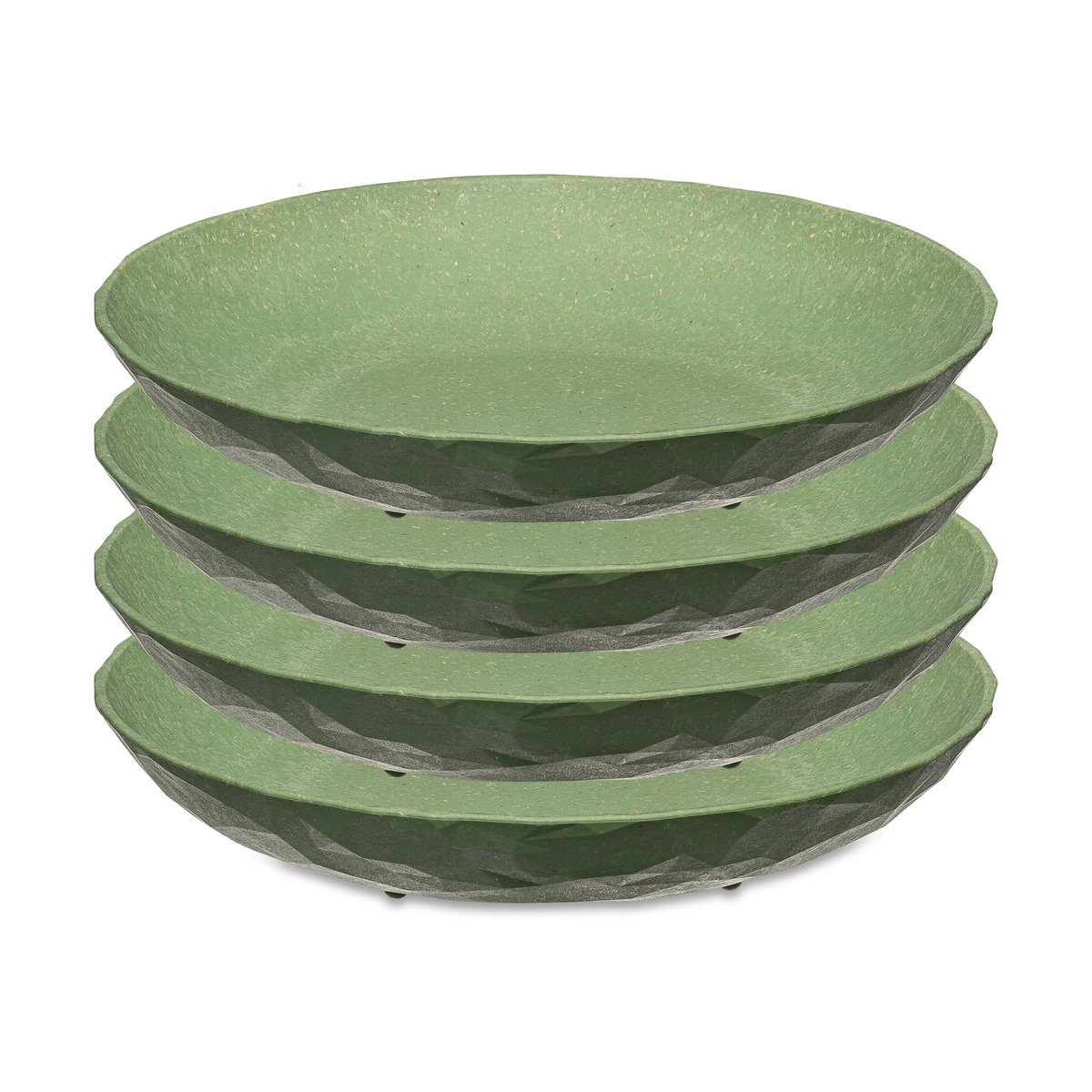 Koziol Club dyp tallerken Ø 22 cm 4-pakning Nature leaf green