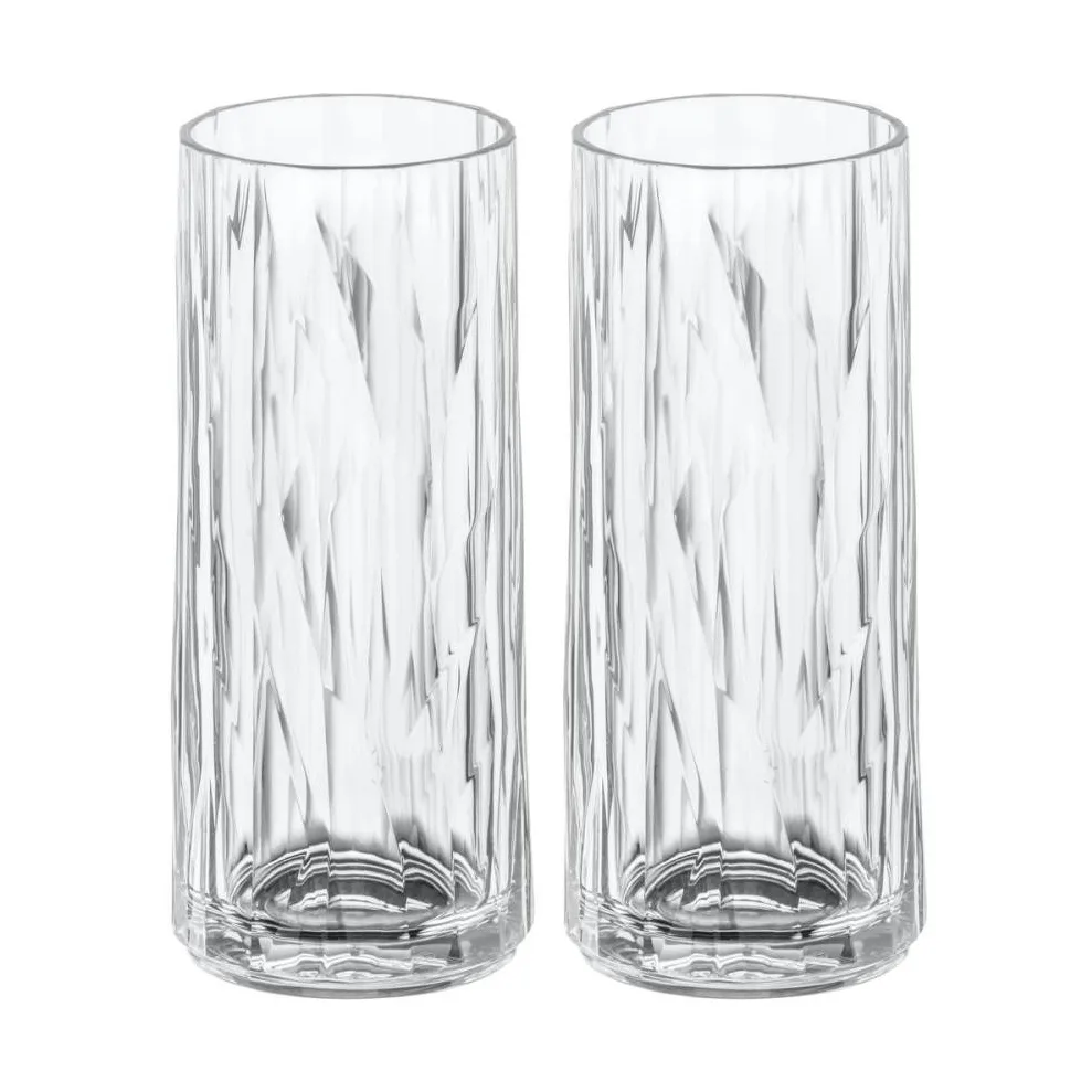Club No. 3 longdrinkglass plast 25 cl 2-pakning, Krystallklar Koziol
