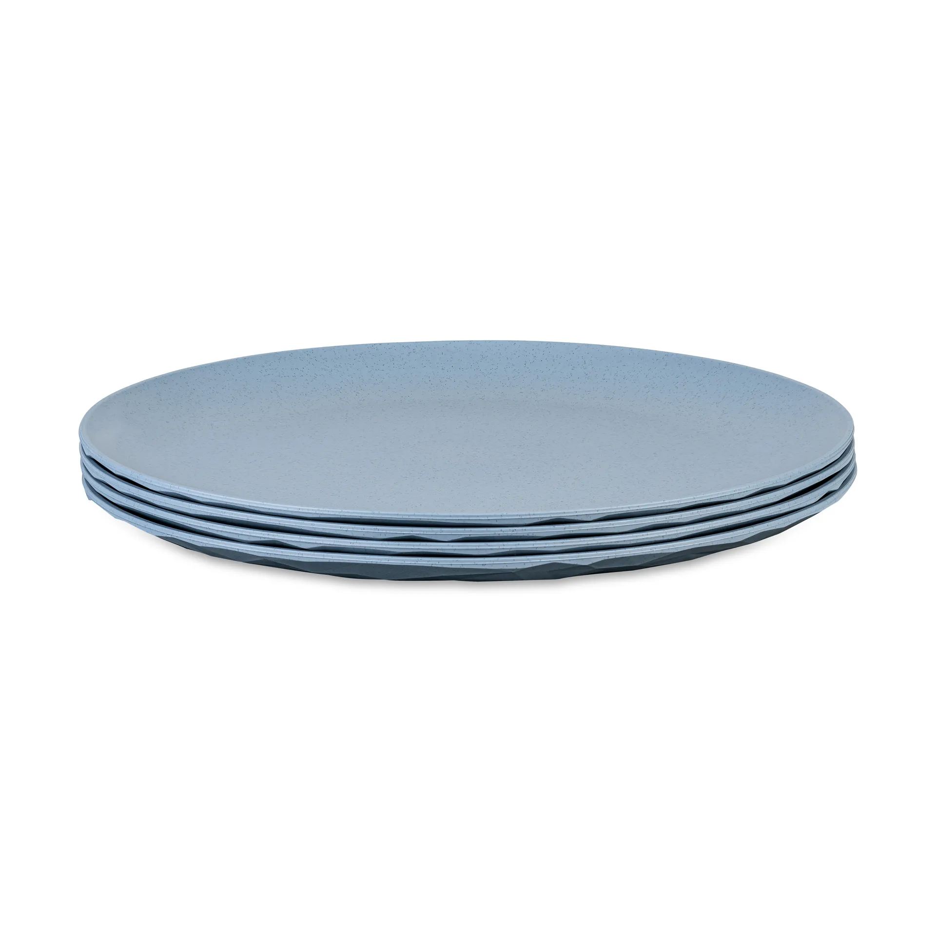 Club tallerken Ø26 cm 4-pakning biocirkulær termoplast, Nature flower blue Koziol