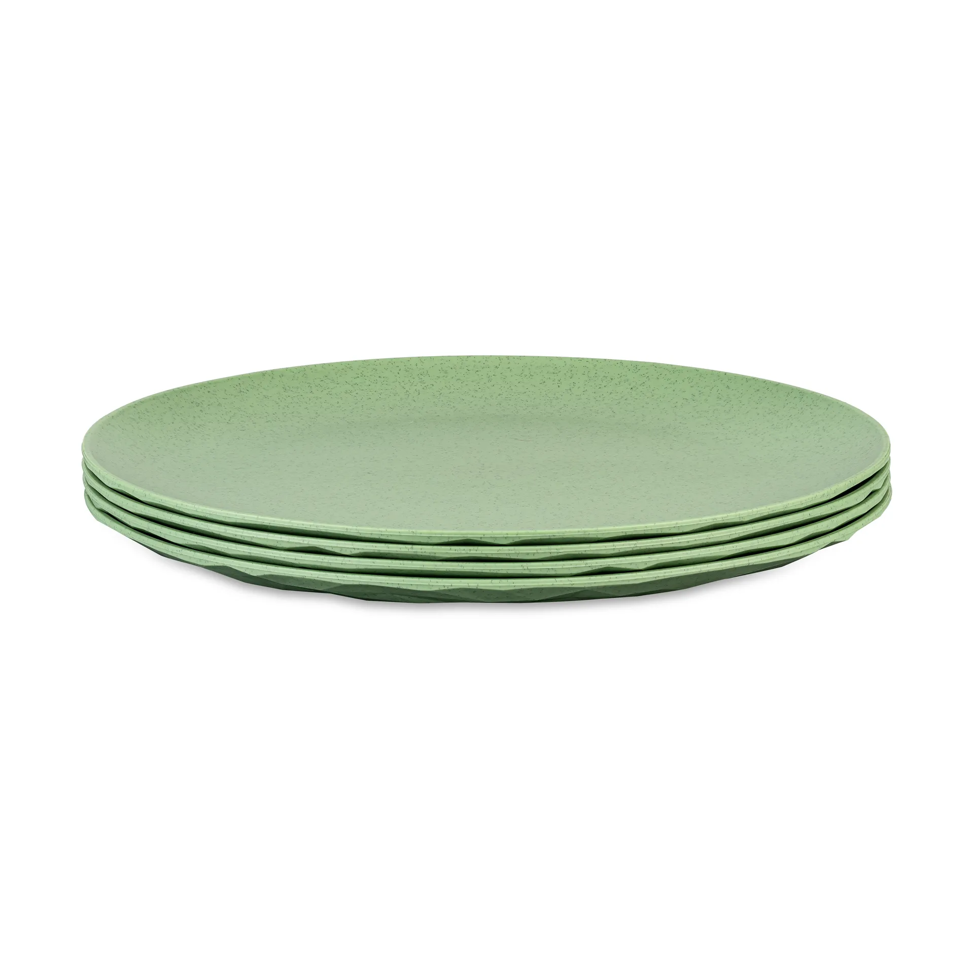 Club tallerken Ø26 cm 4-pakning biocirkulær termoplast, Nature leaf green Koziol