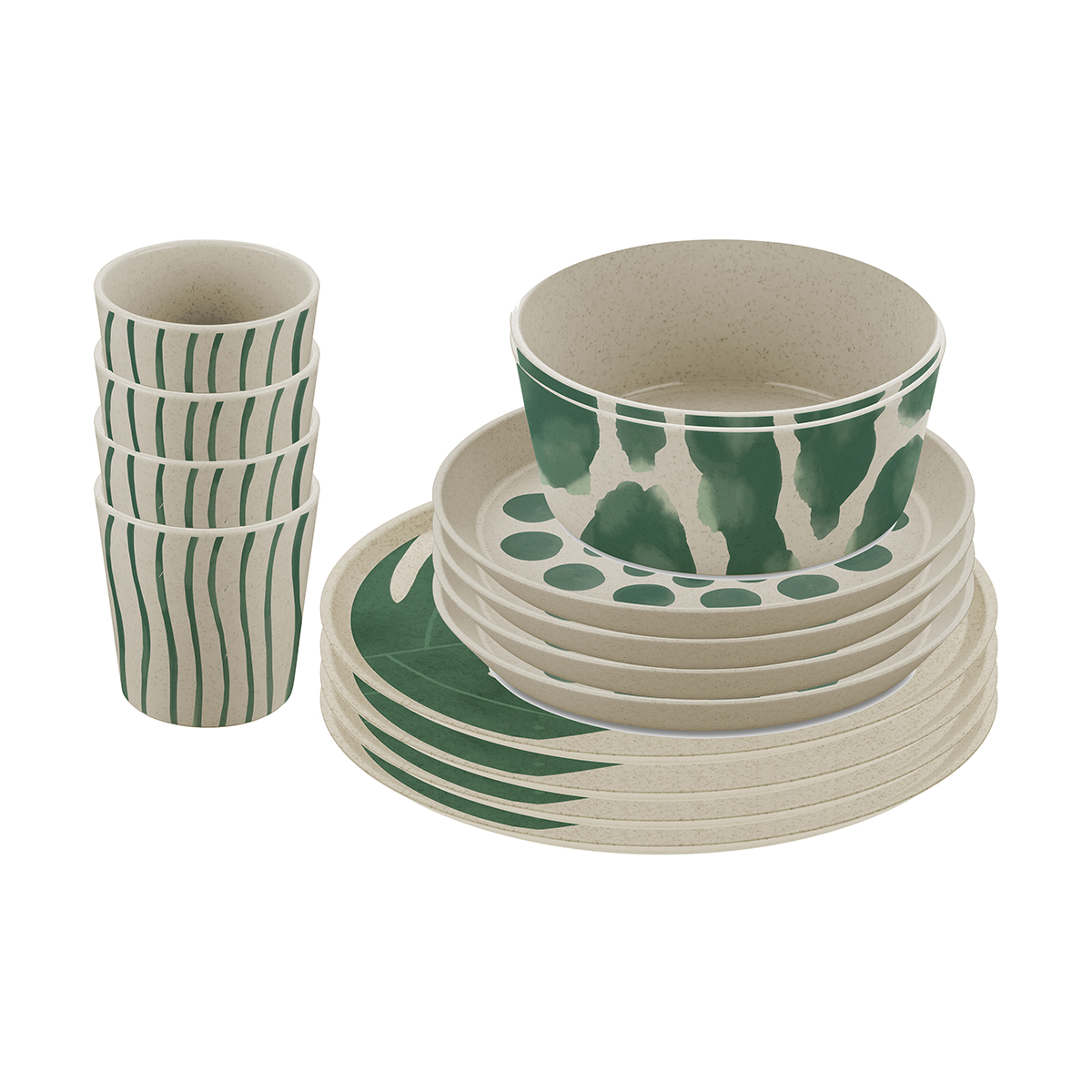 Bilde av Connect Monstera servisesett 16 deler Nature desert sand