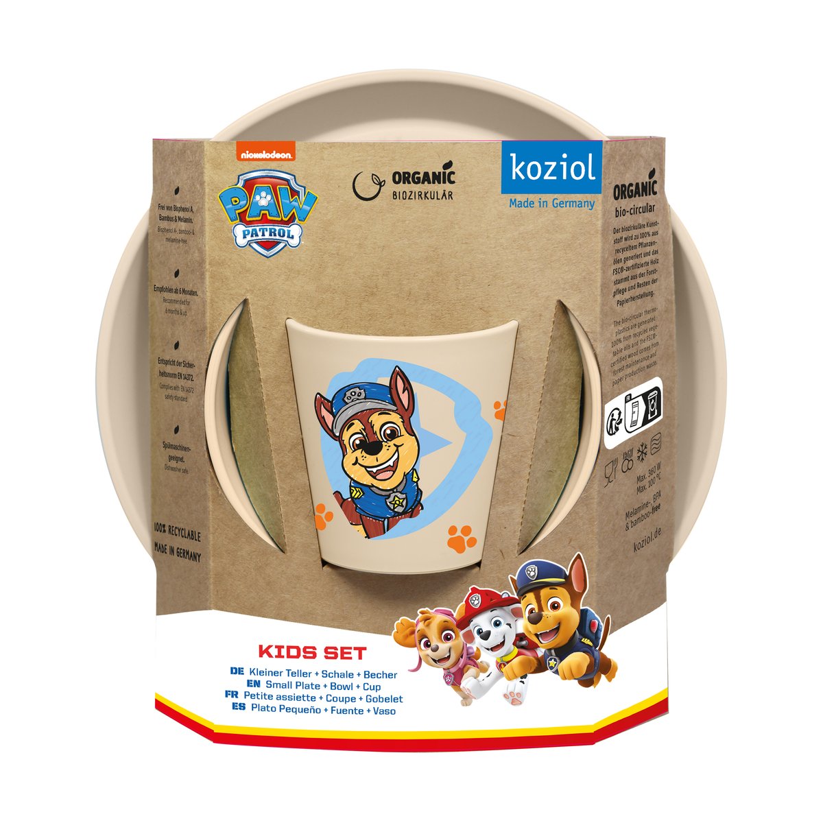 Koziol Connect Paw Patrol barneservise 3 deler Beige