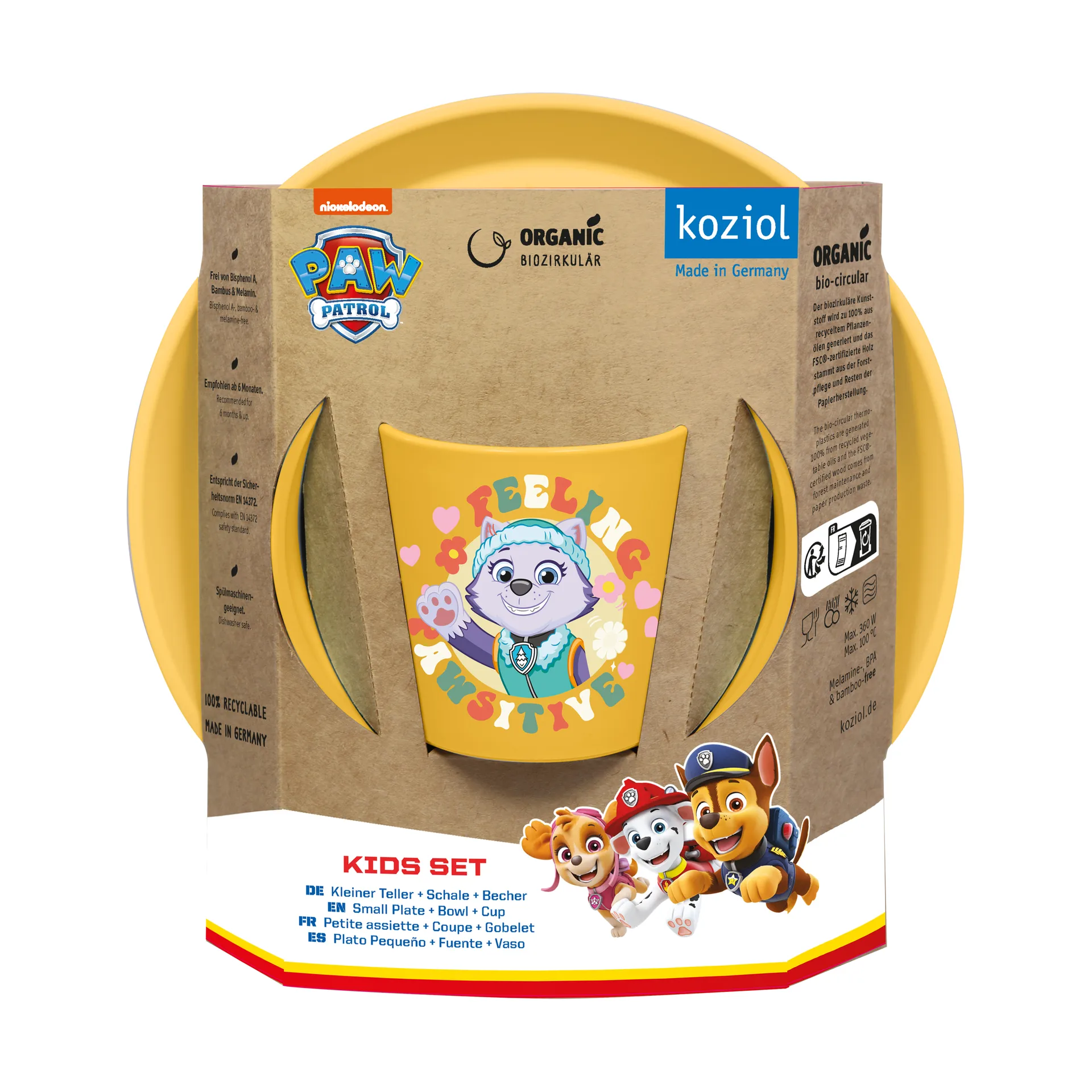 Connect Paw Patrol barneservise 3 deler, Gul Koziol