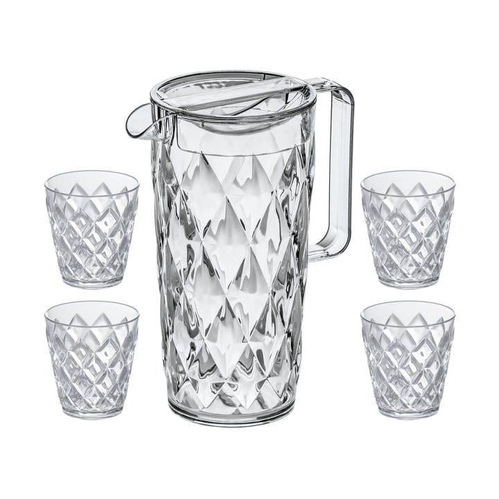 Krystallkaraffel inkl 4 glass - Krystallklar - Koziol