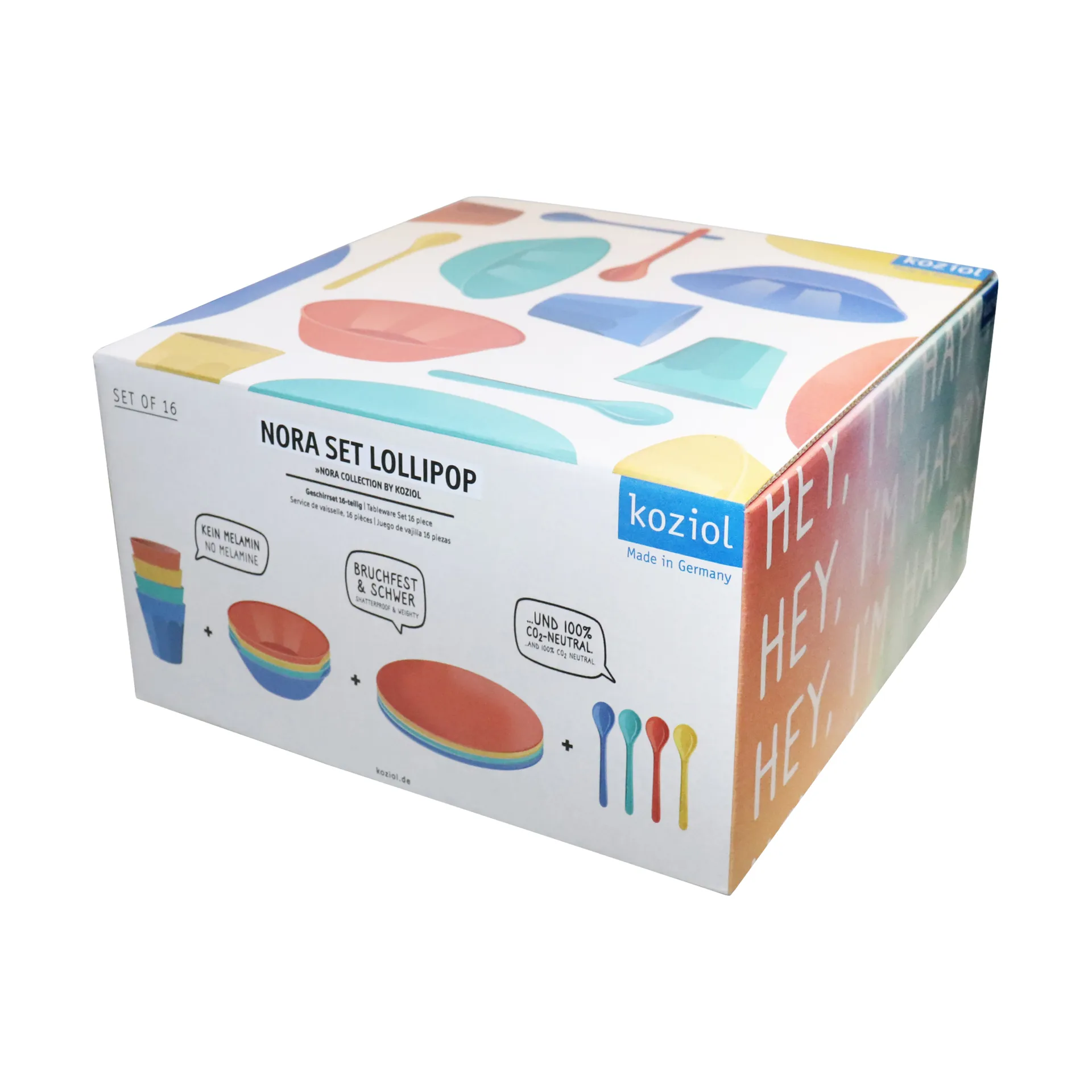 Nora Lollipop servisesett 16 deler, Multi Koziol