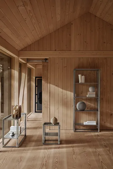 Sammenleggbart sidebord 40x40 cm - Børstet rustfritt stål - Kristina Dam Studio